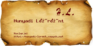 Hunyadi Lóránt névjegykártya